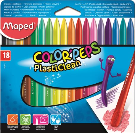 MAPED zsírkréta Color`Peps, 18 különböző szín